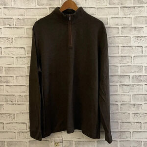 Men’s Joseph Abboud brown coffee colored 1/4 zip pullover XL